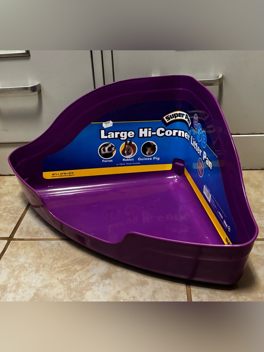 Super Pet Small Animal Large Purple Hi-Corner Litter Pan